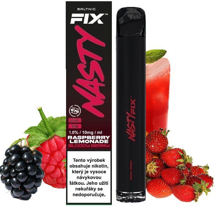 BLOODY BERRY /maliny & lesní plody - Nasty Juice FIX 700 mAh - jednorázová e-cigareta